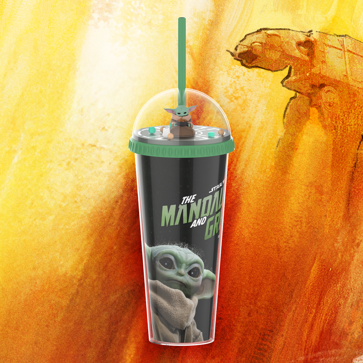 Star Wars: The Mandalorian and Grogu 20oz Double Wall Cup with Grogu Dome Lid