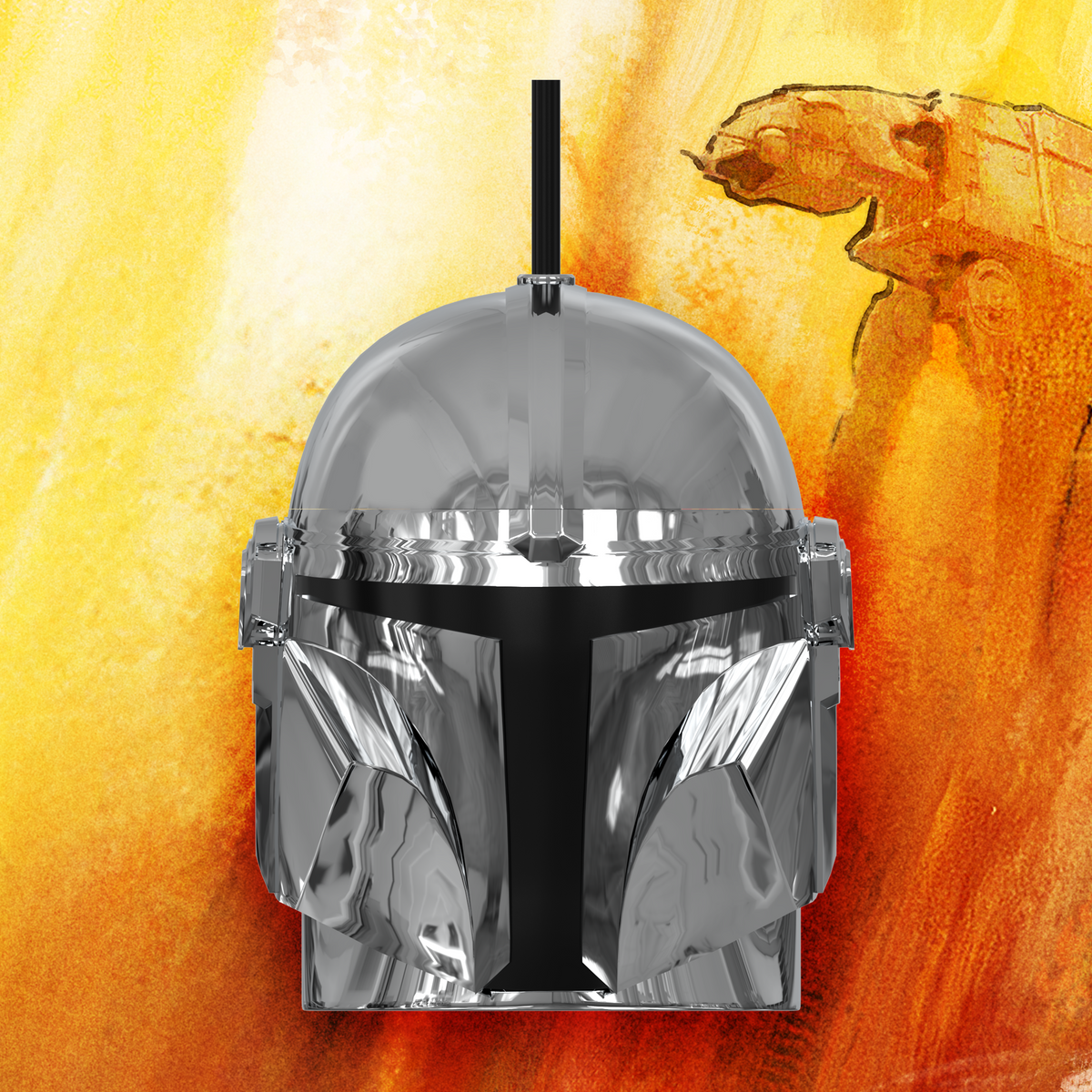 Star Wars: The Mandalorian and Grogu 32oz Mandalorian Helmet Electroplated Bottle