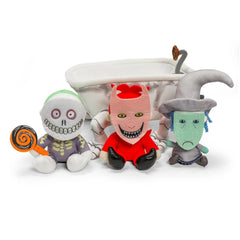 THE NIGHTMARE BEFORE CHRISTMAS LOCK, SHOCK, AND BARREL PLUSH SET