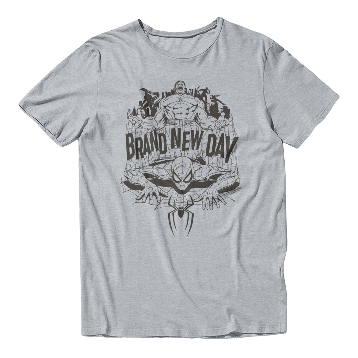 Marvel Spider-Man Brand New Day Hulk In Web Crawler Black White T-Shirt Sport Grey